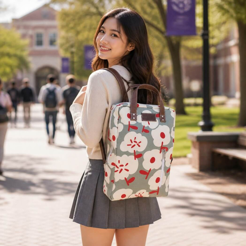 Maika Zippered Backpack with Laptop Compartment - Sierra