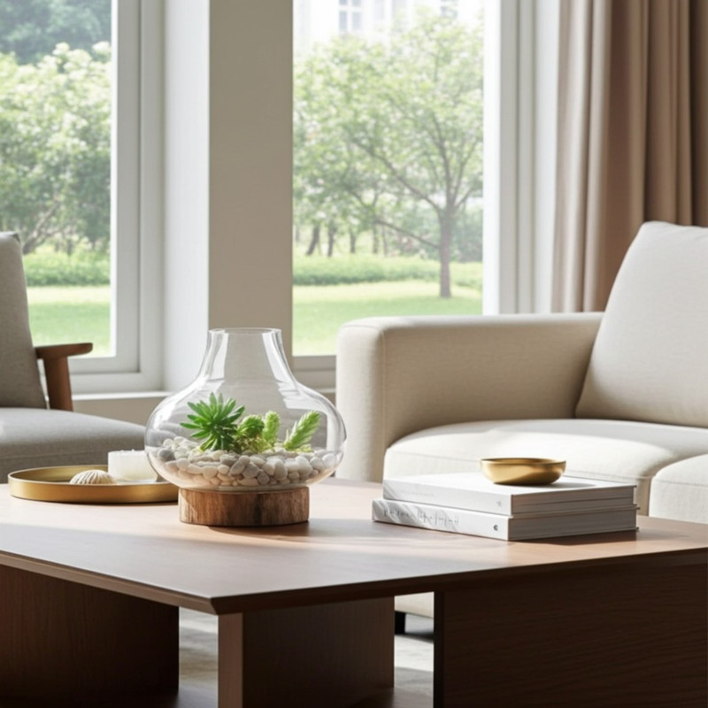 Gift Craft Earth Artisan Wood & Glass Vase, Pine Stump Base Gift Craft Earth Artisan Wood & Glass Vase, Pine Stump Base