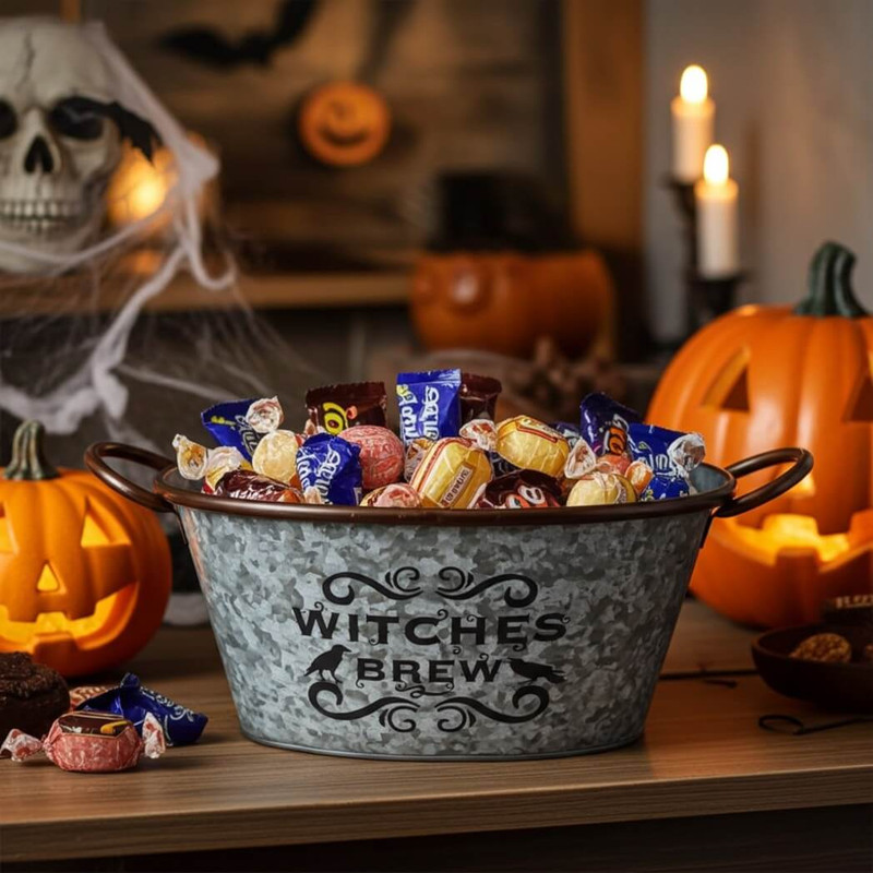 Boston Warehouse 13" Galvanized Ice or Candy Bucket, Witches Brew