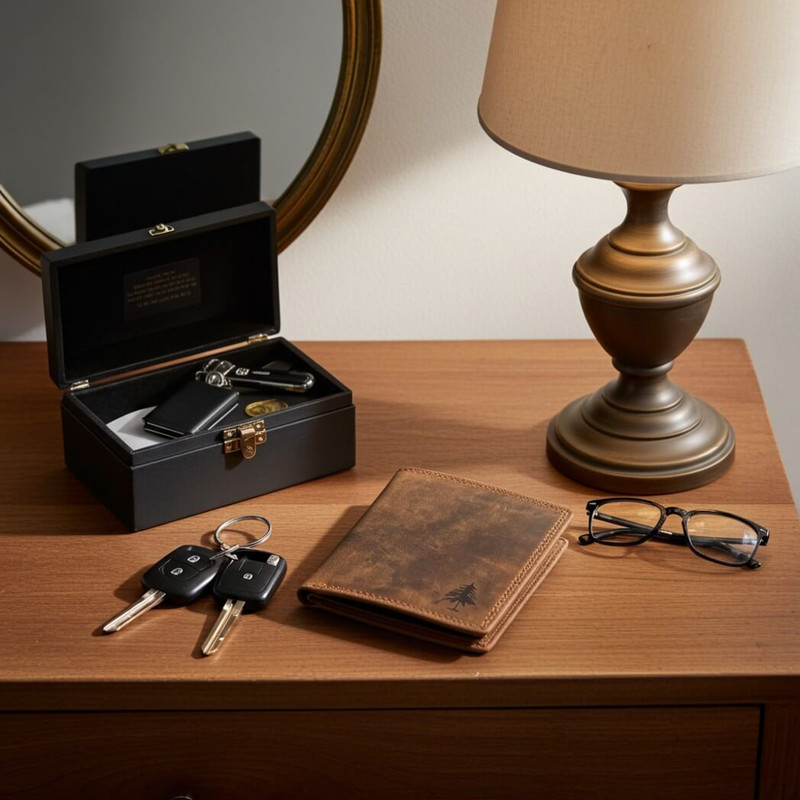 Greenwood Leather Men's Leather RFID Wallet, Tyler, Sandal Greenwood Leather Men's Leather RFID Wallet, Tyler, Sandal