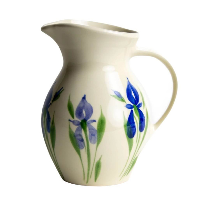 Emerson Creek Pottery Pitcher, Flield of Iris