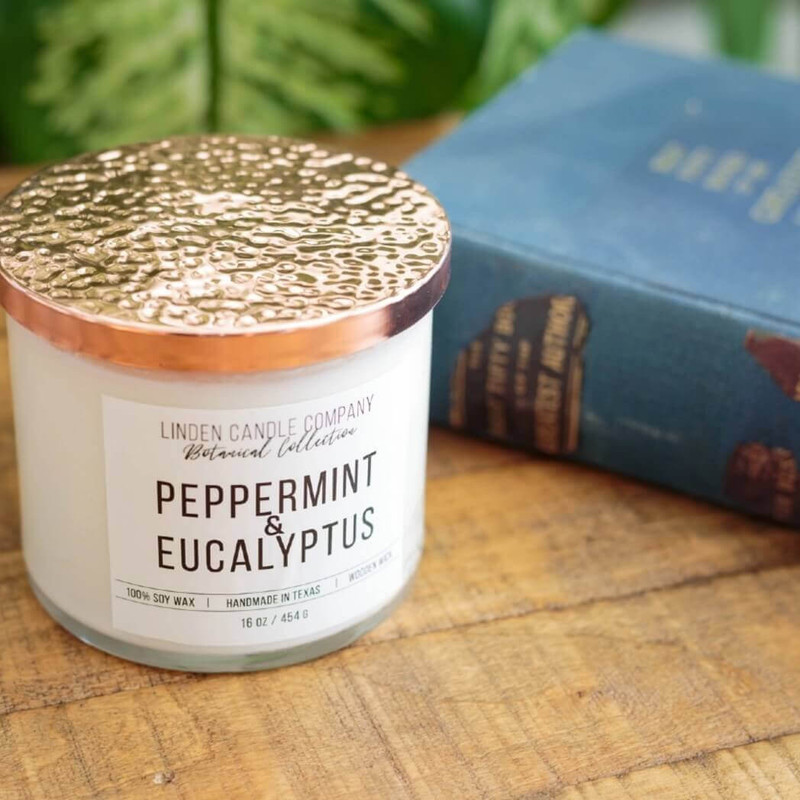 Linden Candle Company 16-oz Peppermint & Eucalyptus Spa Soy Candle Linden Candle Company 16-oz Peppermint & Eucalyptus Spa Soy Candle