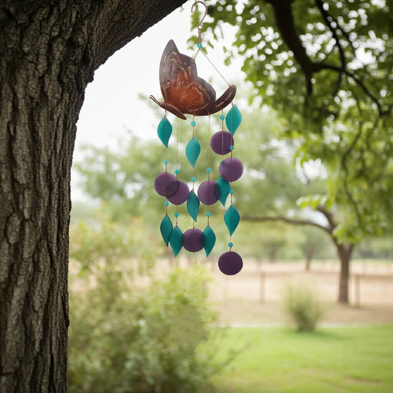 Sunset Vista Designs Butterfly Seaglass Wind Chime 95027