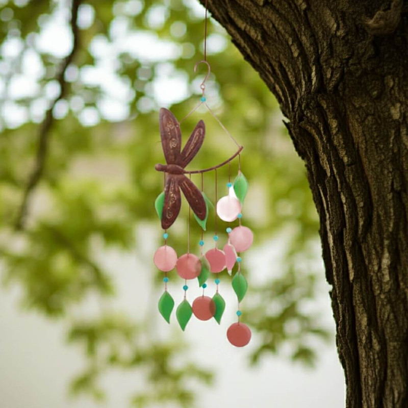 Sunset Vista Designs Dragonfly Seaglass Wind Chime 95026