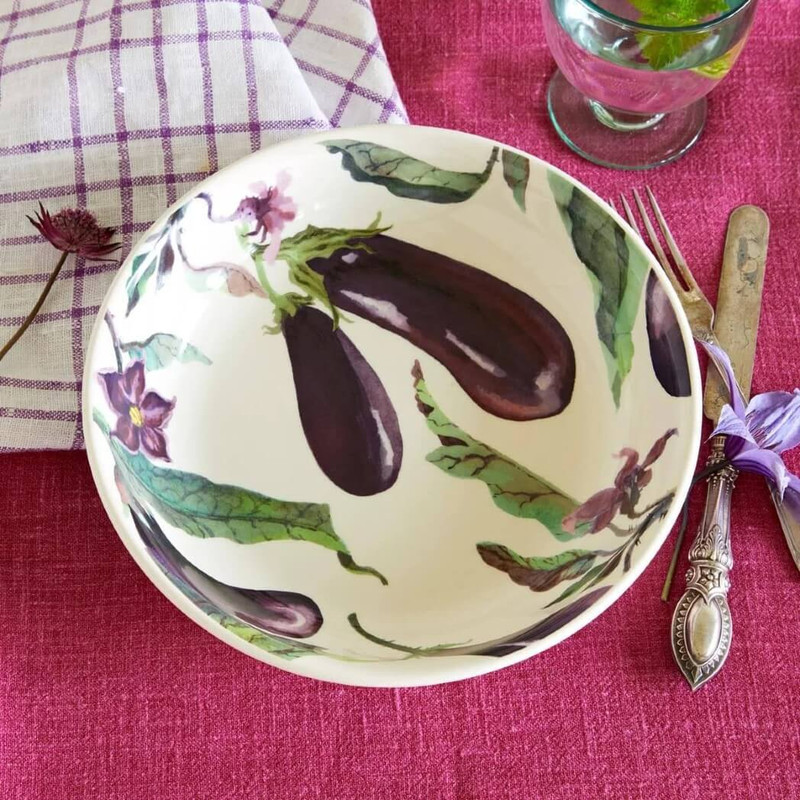 Emma Bridgewater Aubergine & Flowers Medium Pasta Bowl