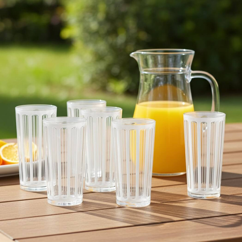 Tag Villa 22-Oz Acrylic Tumbler, Set of 6, White