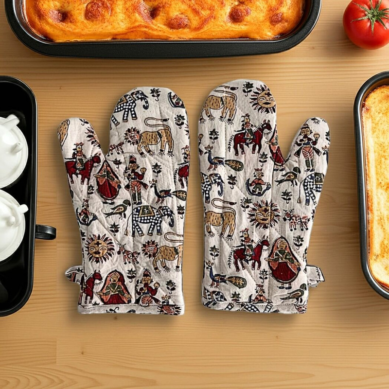 Natural Habitat Oven Mitts, Carnival Summer, Set of 2