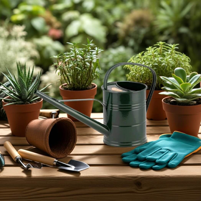 Plint 1.5 Liter Watering Can with Long Reach Spout, Green