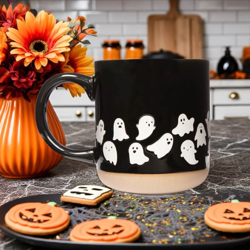 Sweet Water Decor Halloween Stoneware Ghost Pattern Mug