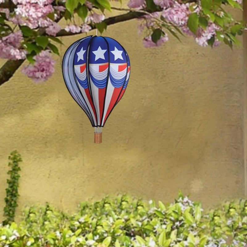 Premier Kites 22-in Hot Air Balloon Garden Spinner, Vintage Patriotic Premier Kites 22-in Hot Air Balloon Garden Spinner, Vintage Patriotic