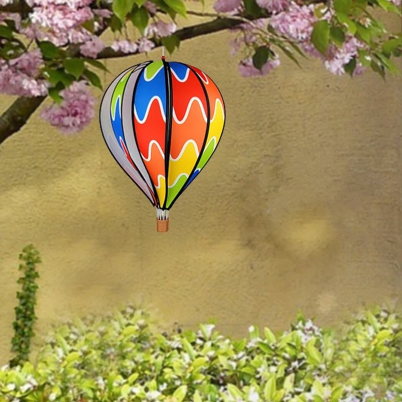 Premier Kites 22-in Hot Air Balloon Garden Spinner, Rainbow Premier Kites 22-in Hot Air Balloon Garden Spinner, Rainbow