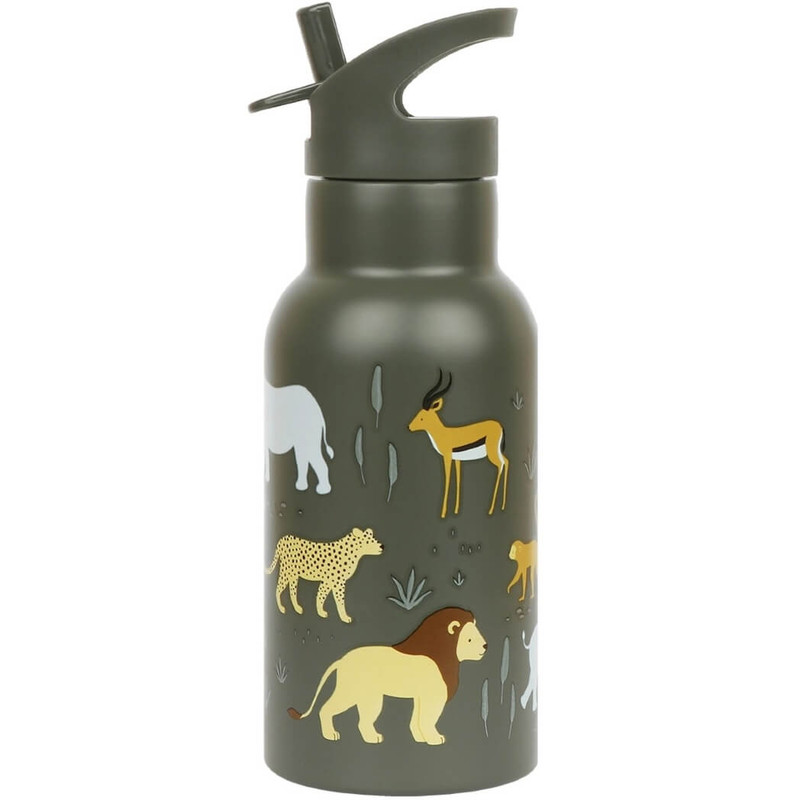 A Little Lovely Company Kids Stainless Steel Water Bottle, Savanna