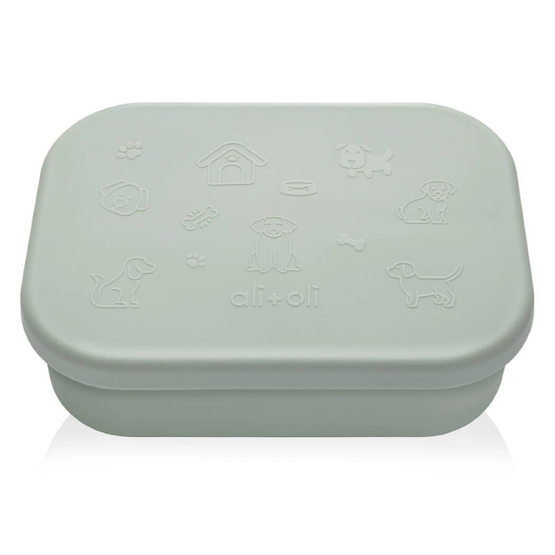 Ali+Oli Silicone Bento Box, Puppy, Green