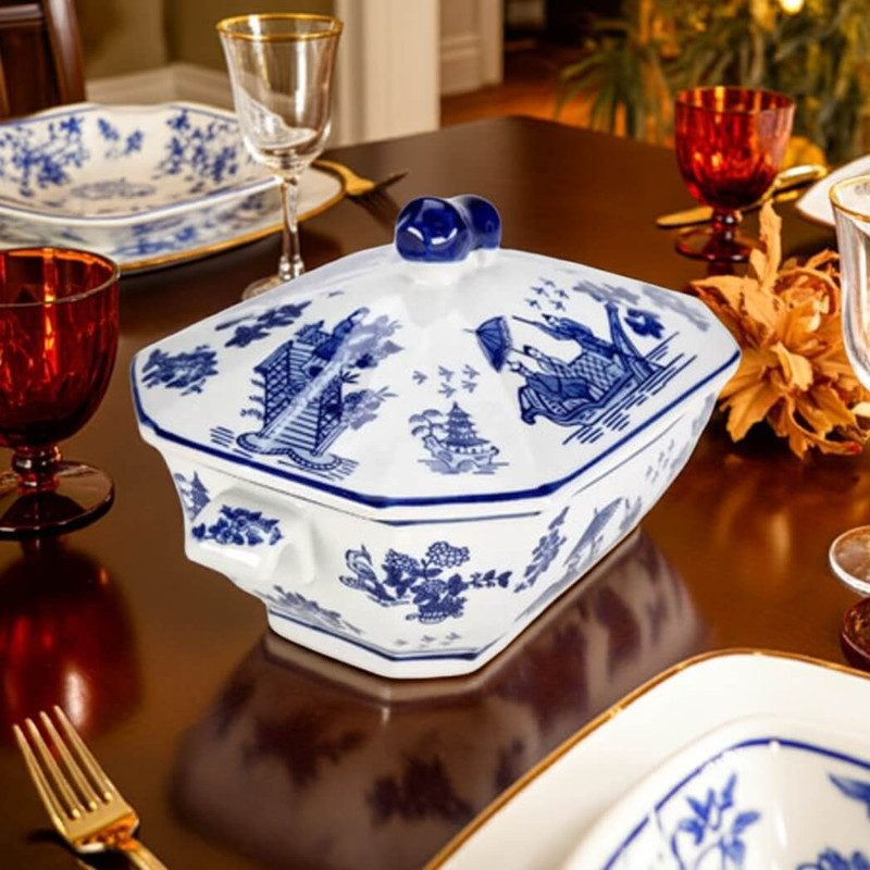 AA Importing Blue Willow Covered Tureen