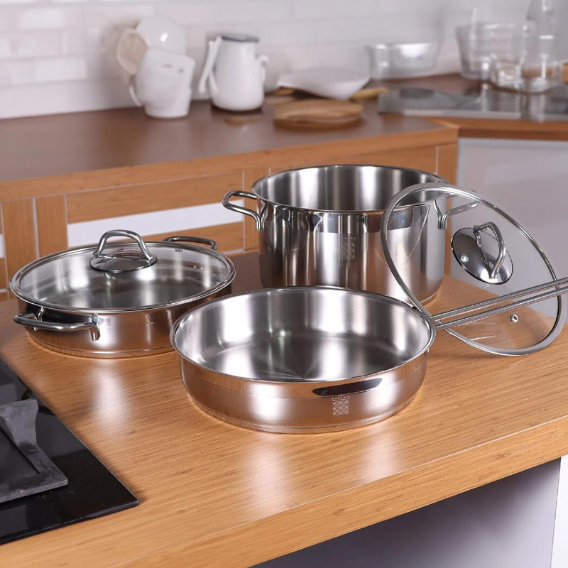 Serenk Definition Stainless Steel 5-Piece Cookware Set