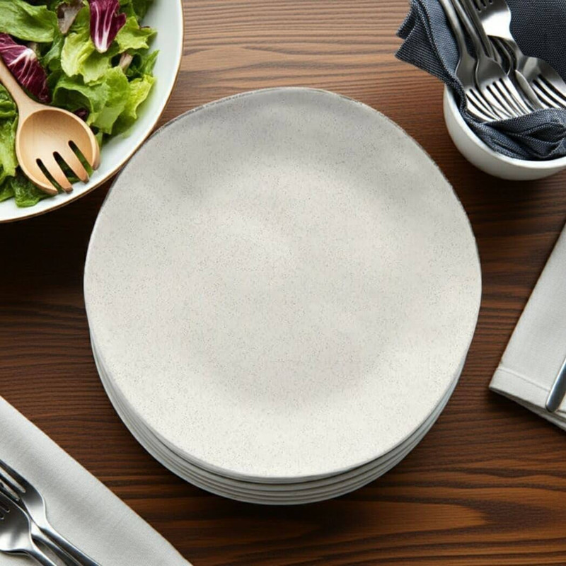 TarHong Wheat Straw Pp Salad/Dessert Plate, Microwave Safe, Set of 6 Cream