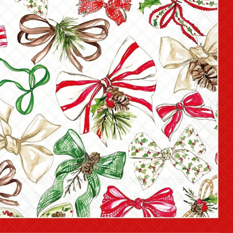 IHR Christmas Bows Paper Cocktail Napkins, 20Ct