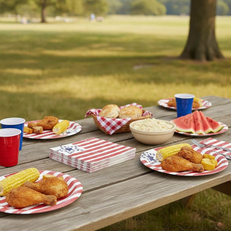Boston International IHR Lunch Napkins, Distressed Flag - 40 Count Patriotic