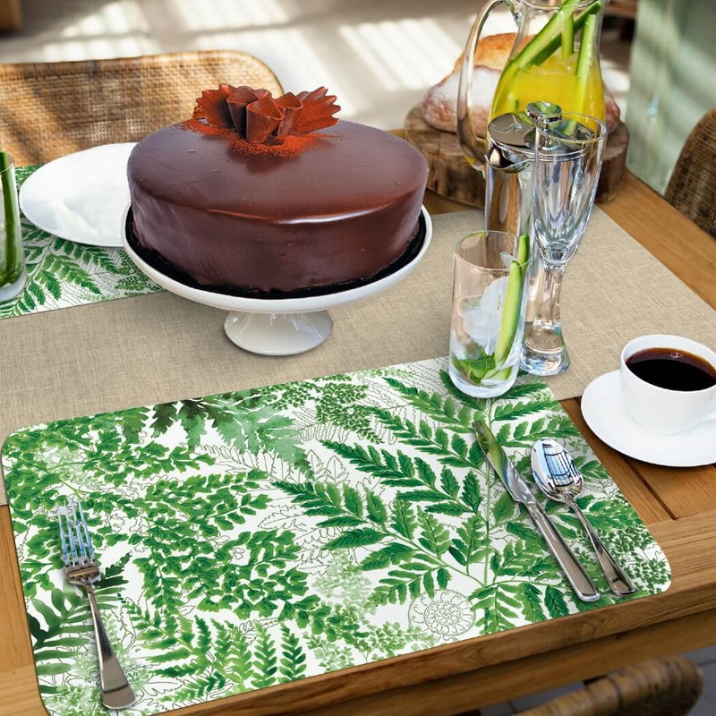 CounterArt Reversible Plastic Placemats, Fernery, Set of 4