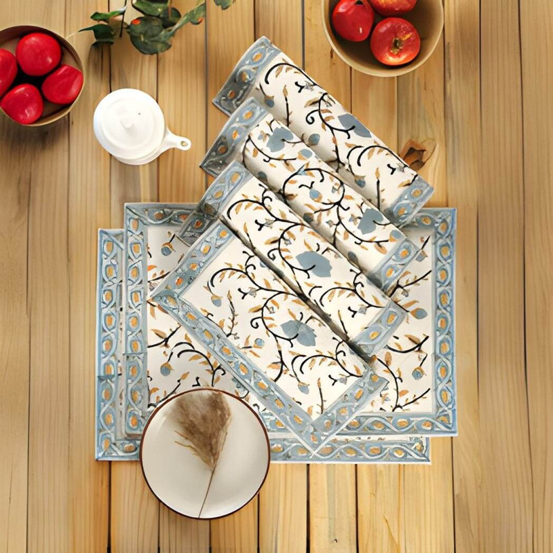 Sevya Handmade Silver Floral Placemats, Set of 6