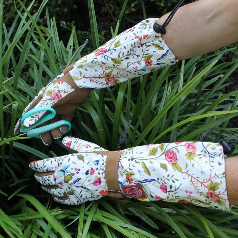 Womanswork Arm Saver Garden Gloves, Garden of Paradise, Medium