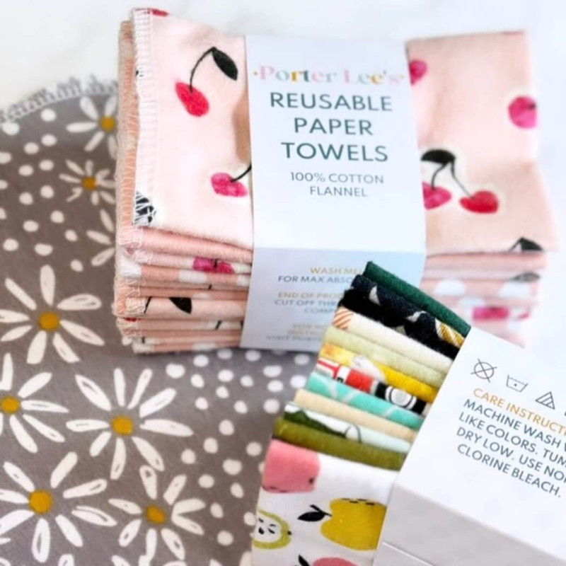 Porter Lee's Reusable Paper Towels, Surprise Prints 12 Count