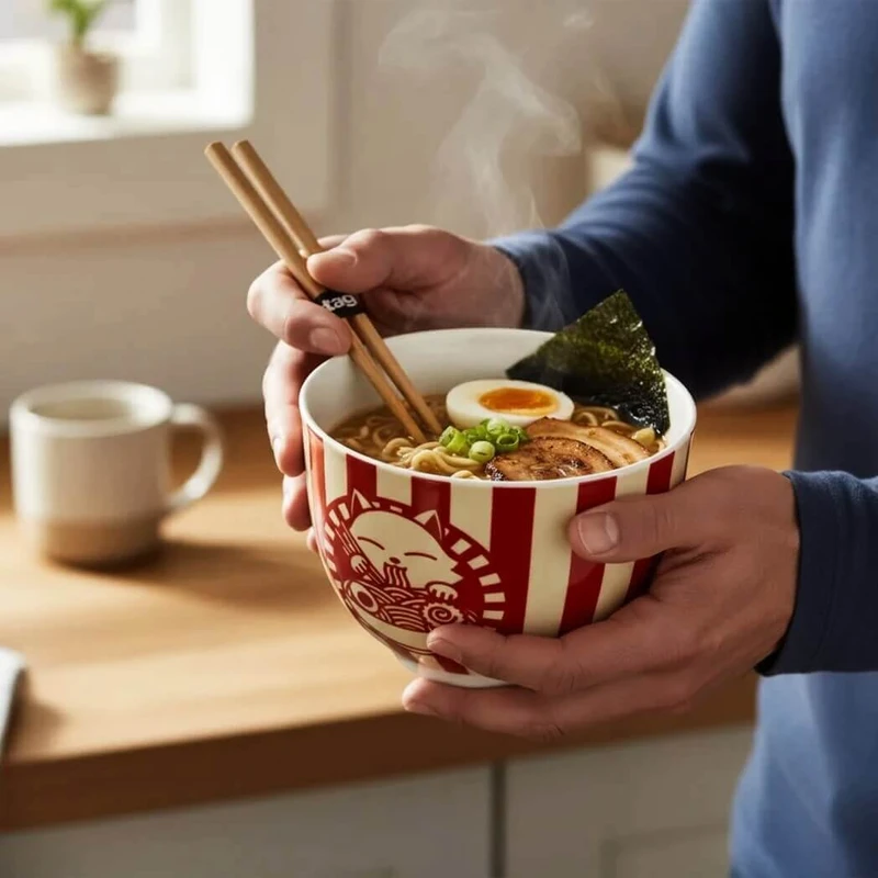 Tag Ramen Cat Noodle Bowl Set of 2