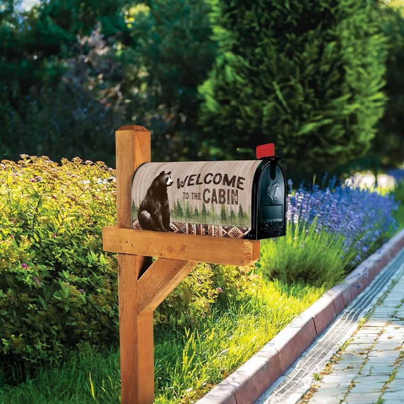 Studio M Mailwrap Mailbox Cover, Cabin Bear