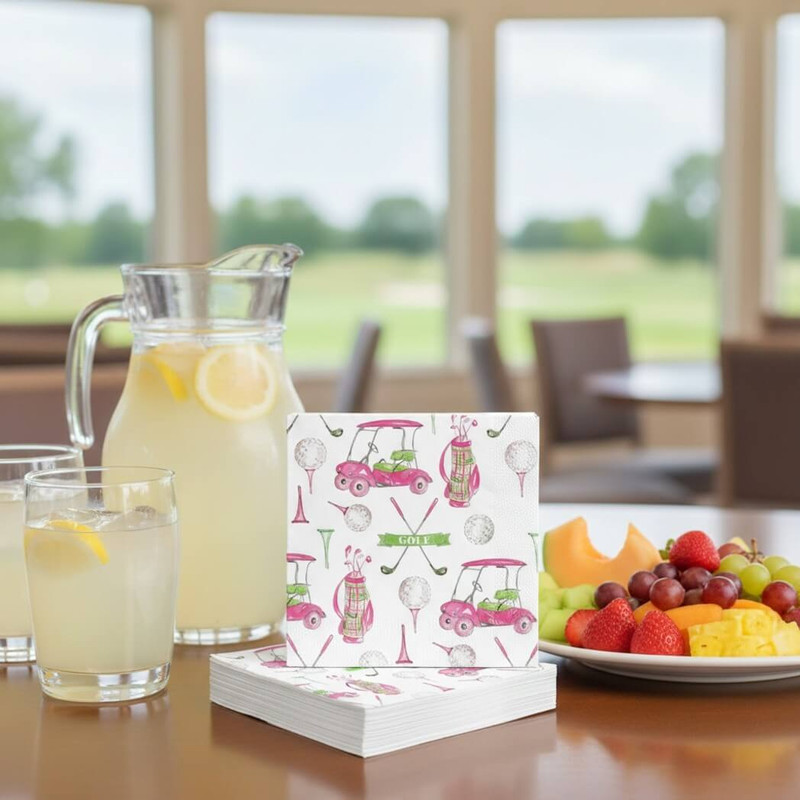 IHR Paper Cocltail Napkins, Girly Golf, Pack of  20, Rosanne Beck