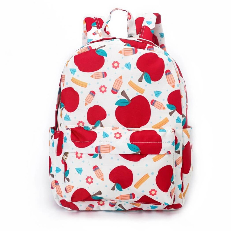 Sassy Kids Back To School Apple & Pencils Flower Backpack