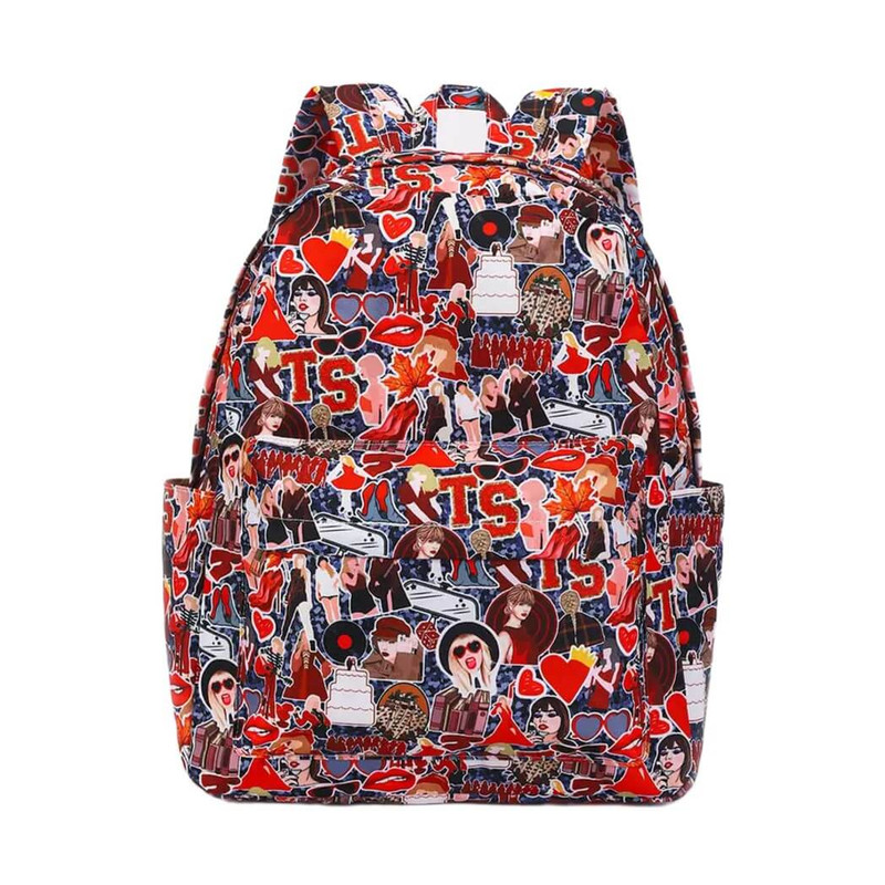 Sassy Kids Red Music Tour Girls Backpack, 13 x 5 x 17 H, Grade School Backpack