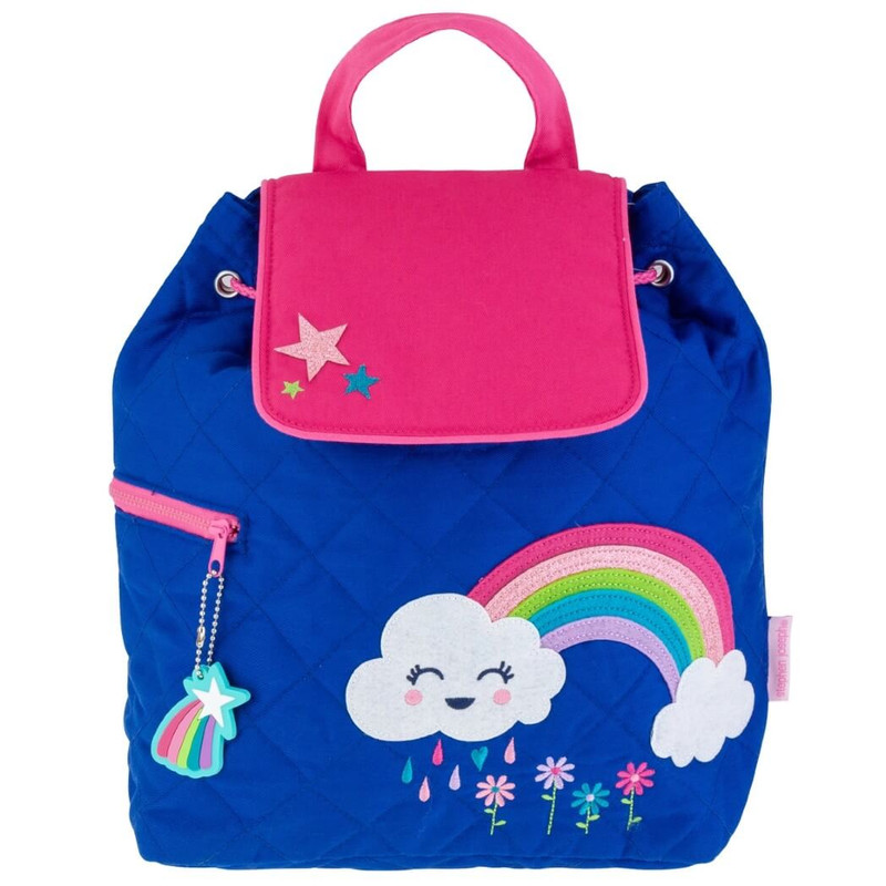 Stephen Joseph Toddler Quilted Backpack, Rainbow, Blue & Pink