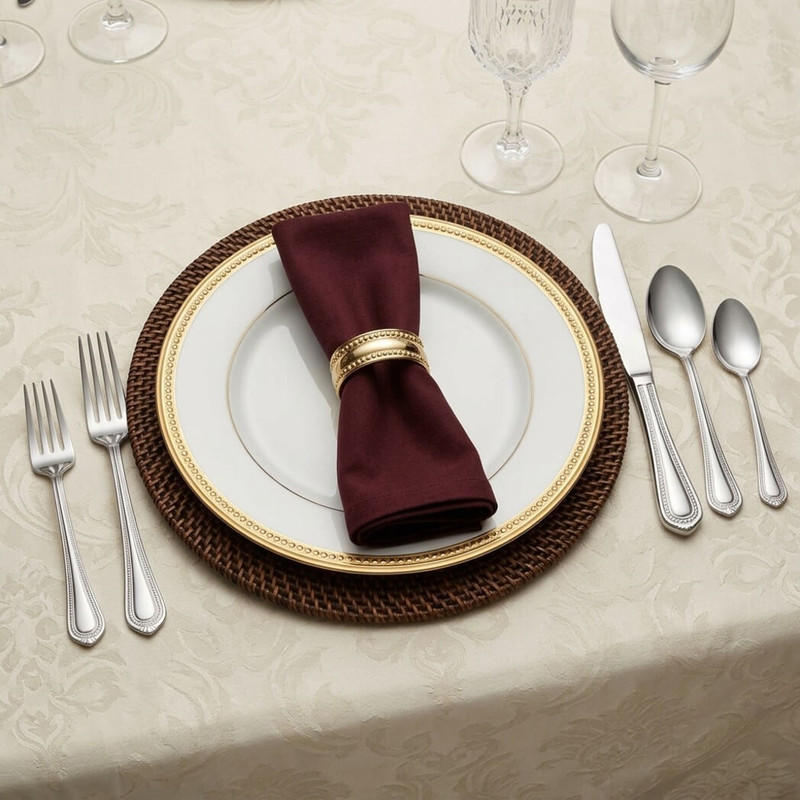 Mikasa Regent Bead 65 Piece Flatware Set, Service for 12, Stainless Steel