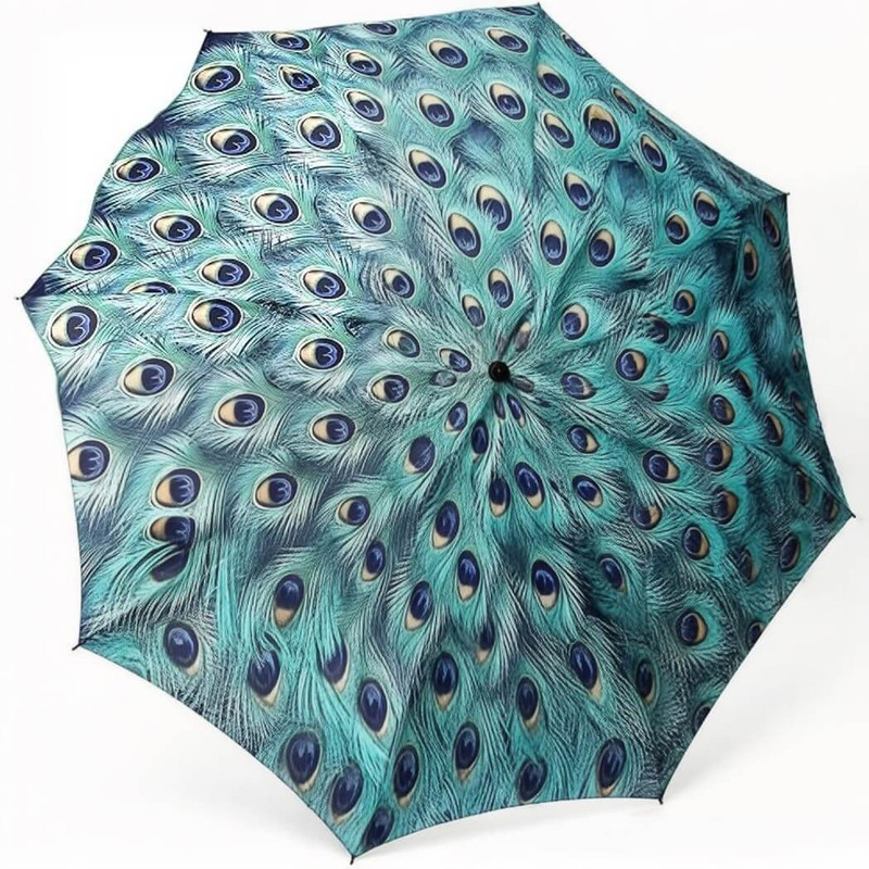 Galleria Peacock Compact Folding  Umbrella