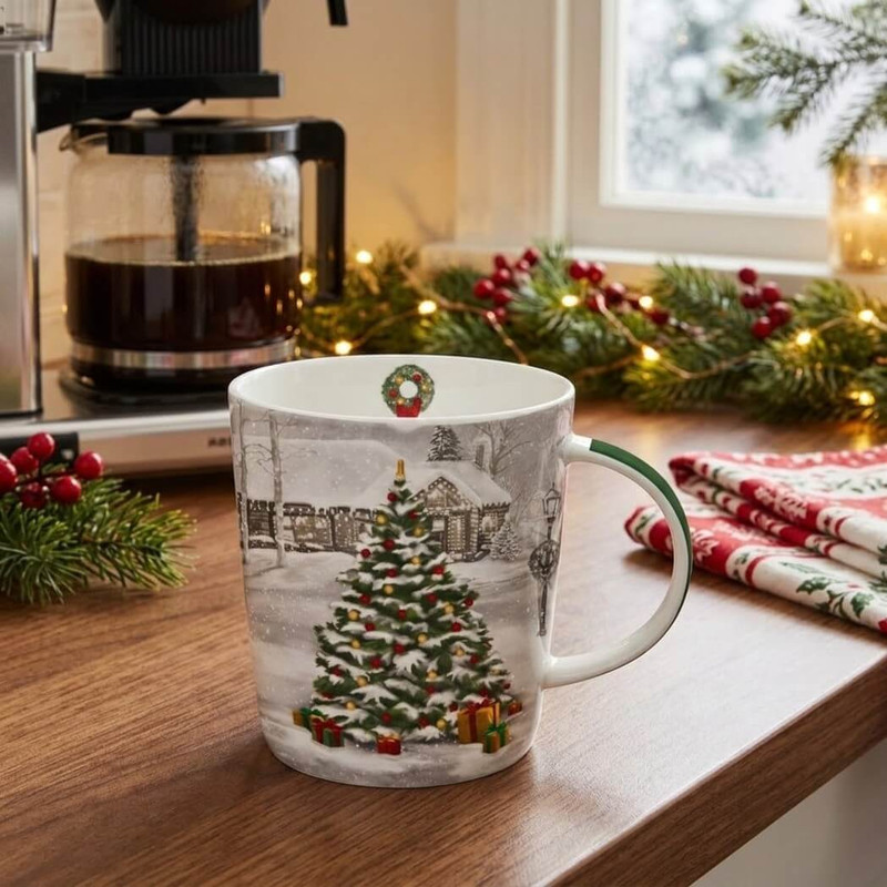 PPD Mug In a Gift Box - Tree Aglow