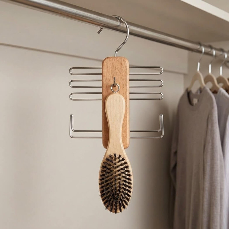 Budd Leather Tie and Belt Rack
