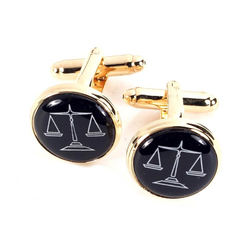 Bey Berk Gold Plated Cufflinks with Scales Design