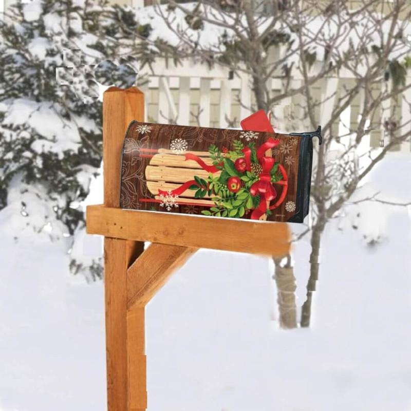 Studio M MailWraps Mailbox Cover, Mountain Cabin Sled