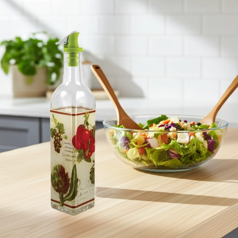 Grant Howard French Veggies Oil or Vinegar Glass Cruet Bottle, 16 Oz Grant Howard French Veggies Oil or Vinegar Glass Cruet Bottle, 16 Oz