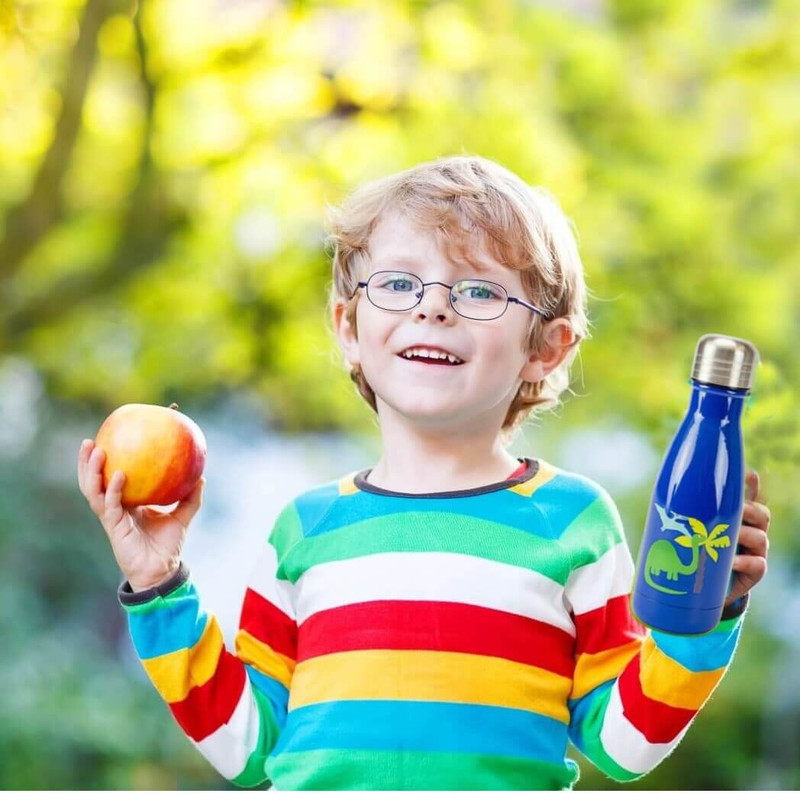 Boston Warehouse Cantini Kidz 10 Ounce Stainless Steel Water Bottle, Brontosaurus