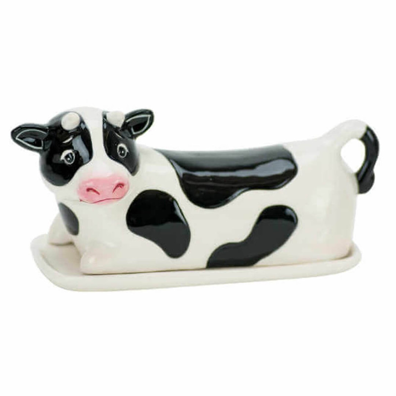 Boston Warehouse Udderly Cow Lidded Butter Dish