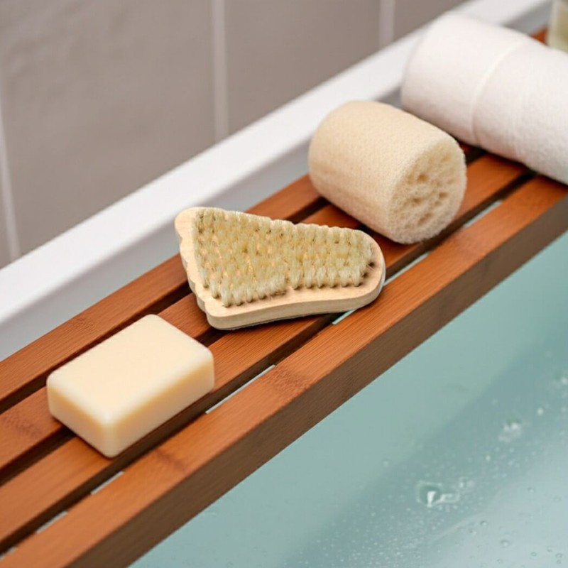 Spa Sister Wooden Foot Brush with Natural Bristles
