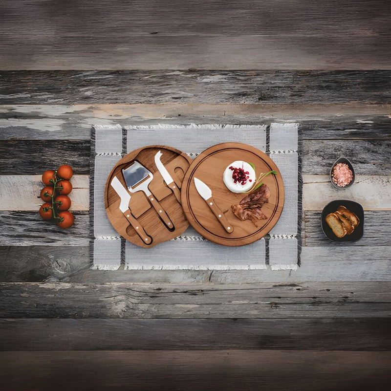 Picnic Time Acacia Cheese Board Set