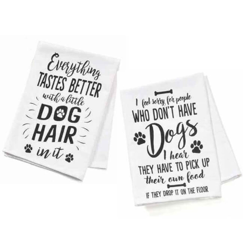Forever Yours Cotton Dog Kitchen Towels