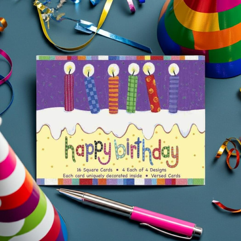 Driftwood Stationery Happy Birthday Card Assortment, 16 Cards