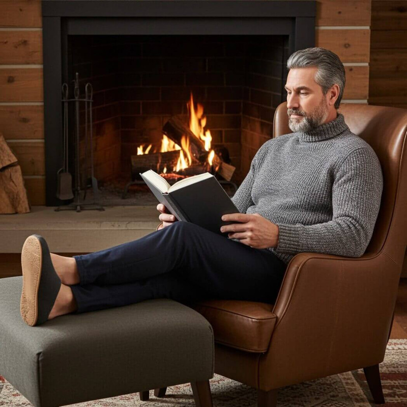 Non-Slip Hard Sole Wool Blend Washable  Slip-On Slippers, Green