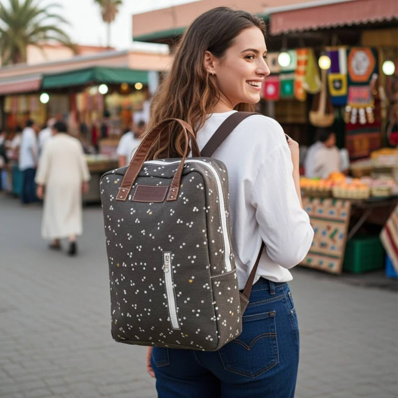 Maika Zippered Backpack with Laptop Compartment - Nochi