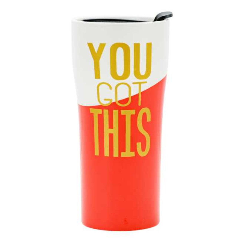 Boston Warehouse Double Wall 15 Oz. Travel Tumbler with Lid, You Got This 
