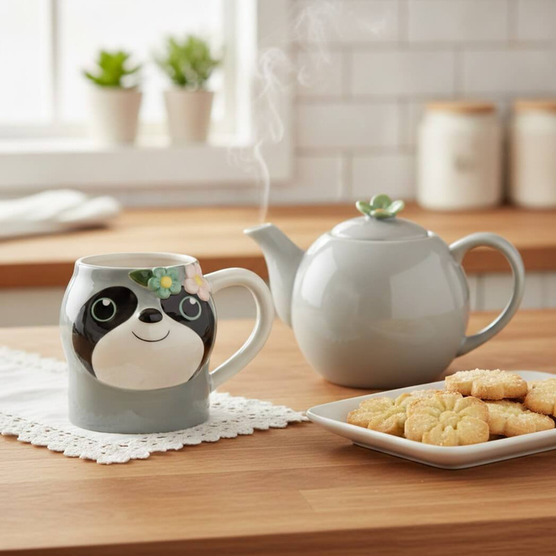 Boston Warehouse Flower Sloth Mug, 18-Ounce
