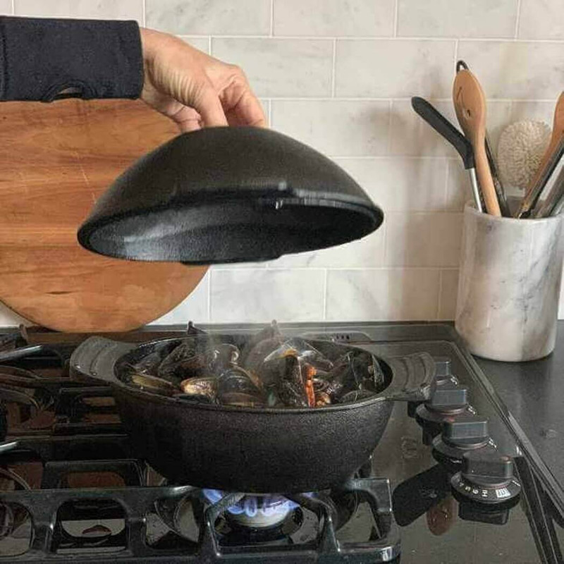Outset Cast Iron 2.5 QT Seafood and Mussel Pot with Lid